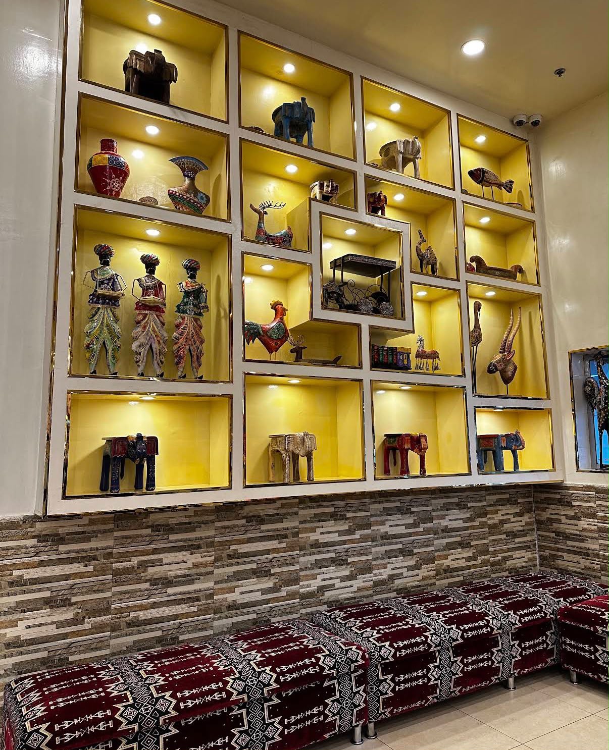 Handcrafted Indian artifacts display at Taj Mahal